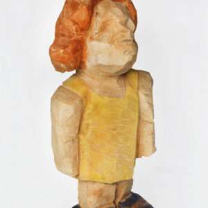 Escultura de madera, Lourido, vestido amarillo