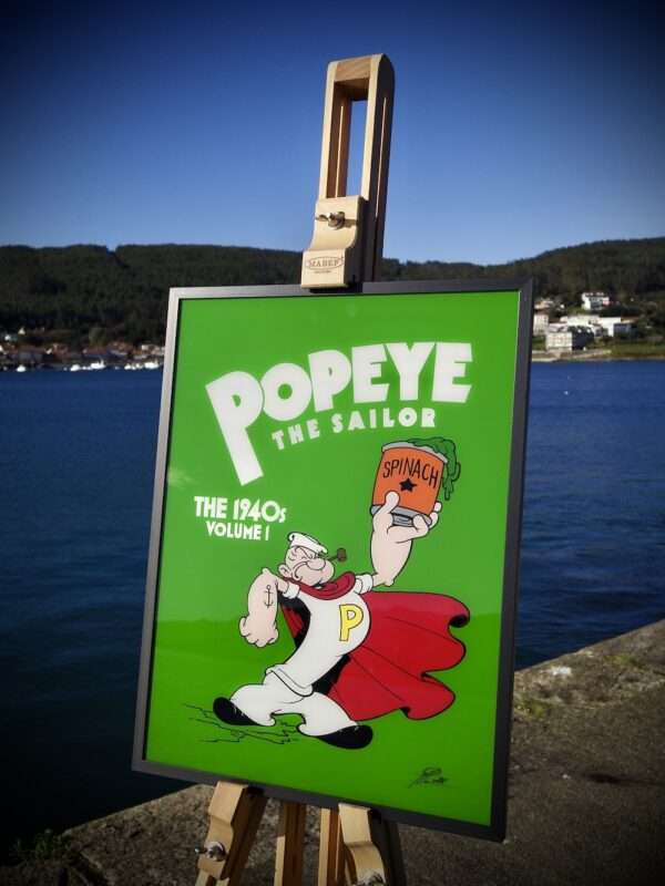 Popeye Pintura Sobre Cristal Stoupa Verde