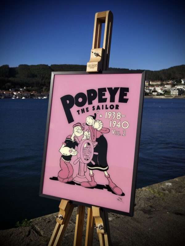 Popeye Pintura Sobre Cristal Stoupa Rosa