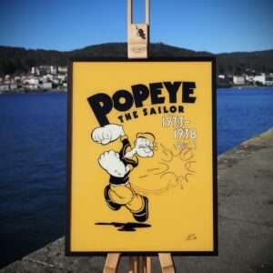 Popeye Pintura Sobre Cristal Stoupa Amarillo