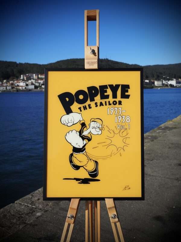 Popeye Pintura Sobre Cristal Stoupa Amarillo