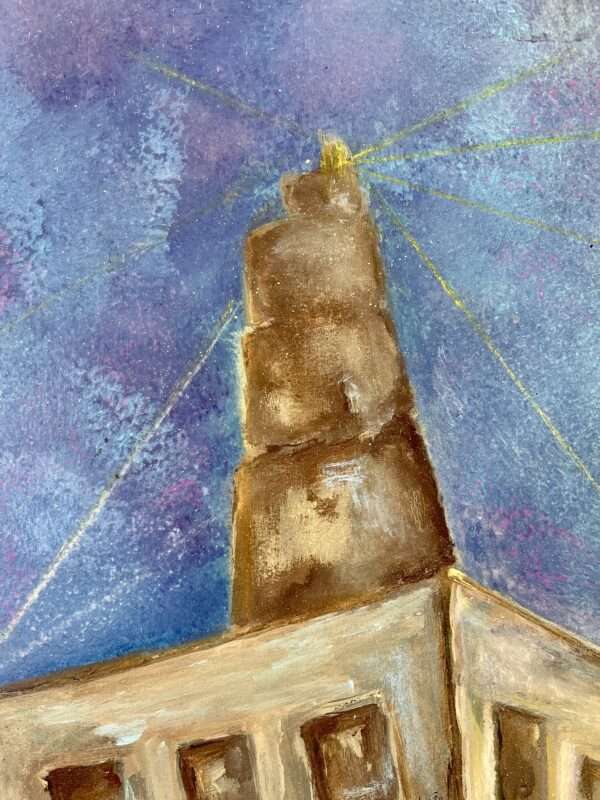 Cuadro de pintura mixta sobre tabla loli españa stoupa