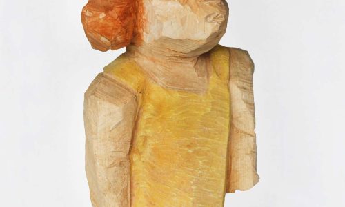 Escultura de madera, Lourido, vestido amarillo