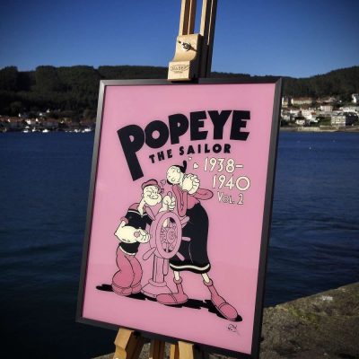 Popeye Pintura Sobre Cristal Stoupa Rosa